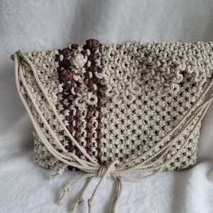 Retro Boho hippie woven rope purse unusual